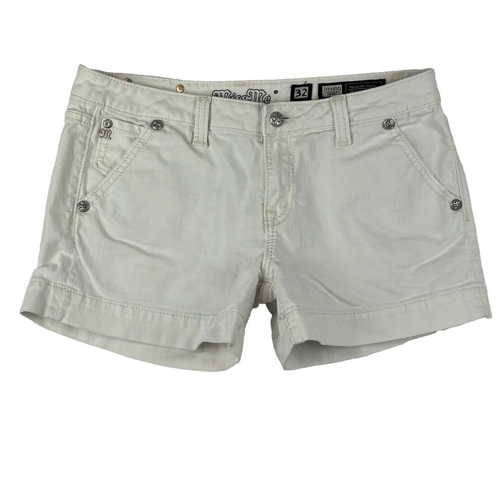 Miss Me Jean Shorts Womens White Cut Off Jean Shorts Size 32